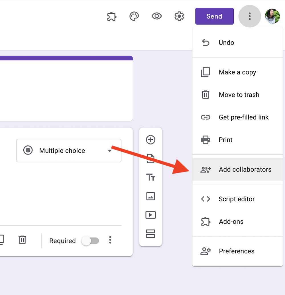 Add Collaborators - Google Forms