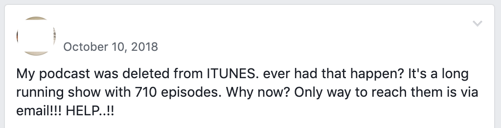 1 my podcast was deleted