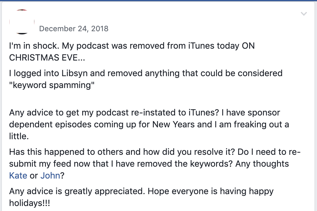 2 my podcast was removed