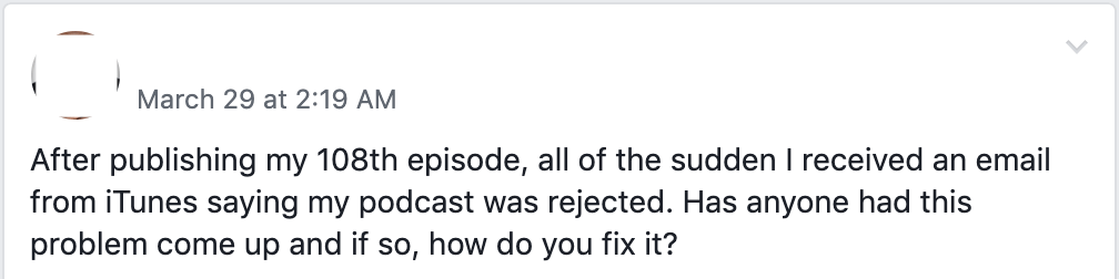 3 my podcast was rejected