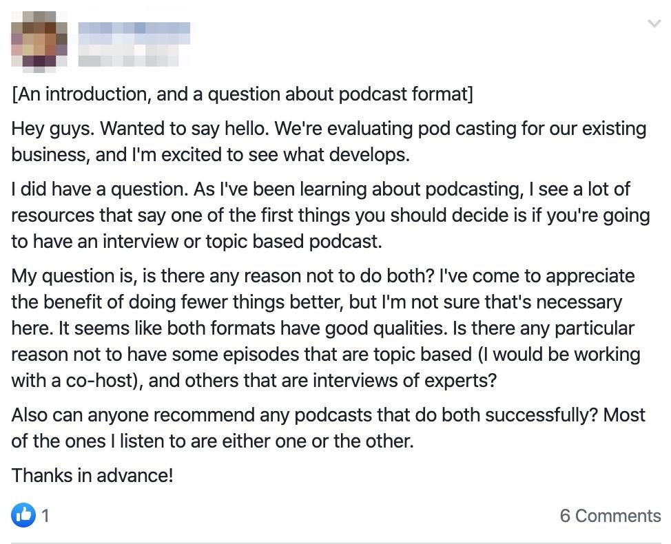 interview or topic-based podcast