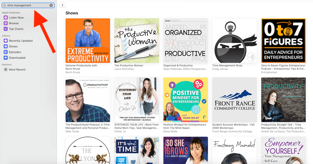 Search- Time Management Apple Podcasts