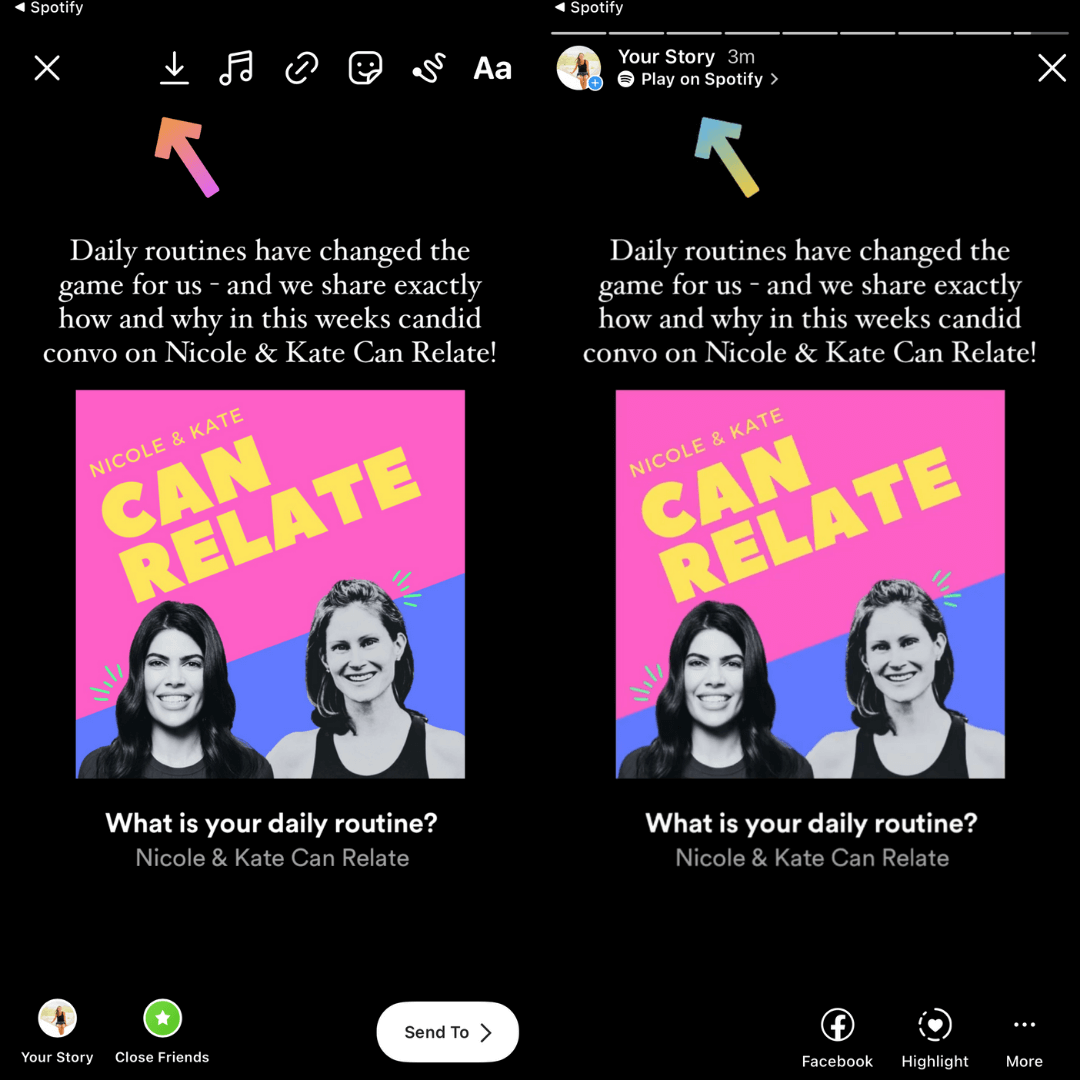 Spotify to Instagram Stories